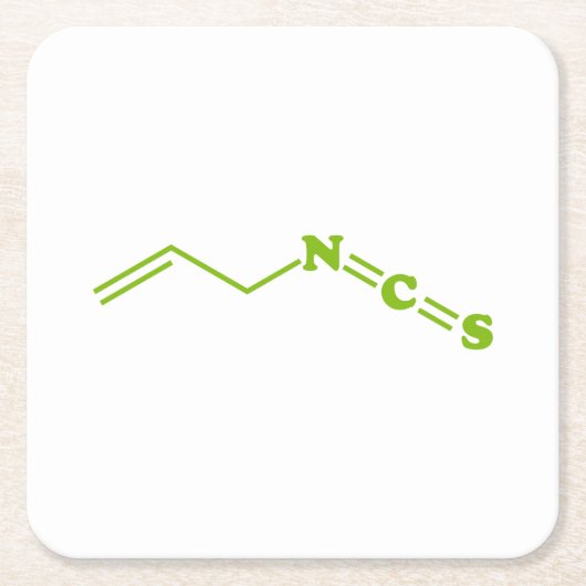 Wasabi Allyl Isothiocyanat Molekulare Formel Rechteckiger Pappuntersetzer (Vorderseite)