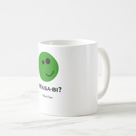 Wasabi Erbse - lustig Kaffeetasse (VorderseiteRechts)