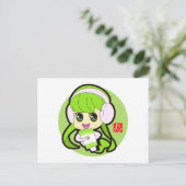 Wasabi Girl Postkarte (Stehend Vorderseite)