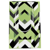 Wasabi Green Bold Chevron Geometric Mittlere Geschenktüte (Vorderseite)