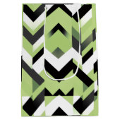 Wasabi Green Bold Chevron Geometric Mittlere Geschenktüte (Rückseite)