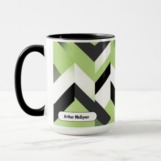 Wasabi Green Bold Chevron Geometric Tasse (Links)