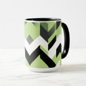 Wasabi Green Bold Chevron Geometric Tasse (VorderseiteRechts)