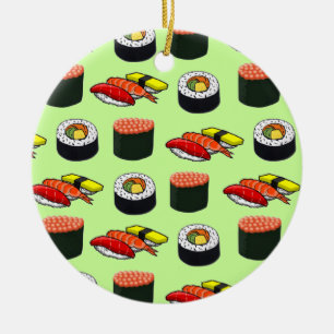 Wasabi Green Sushi Keramikornament