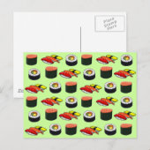 Wasabi Green Sushi Postkarte (Vorne/Hinten)