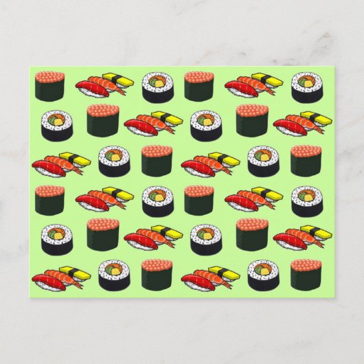 Wasabi Green Sushi Postkarte (Vorderseite)