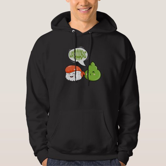 Wasabi Salmon Sushi Japanese Horseradish Paste Con Hoodie (Vorderseite)