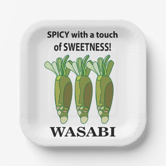 Wasabi scharf mit einer Touch von Süße Wasabi Pappteller (Vorderseite)