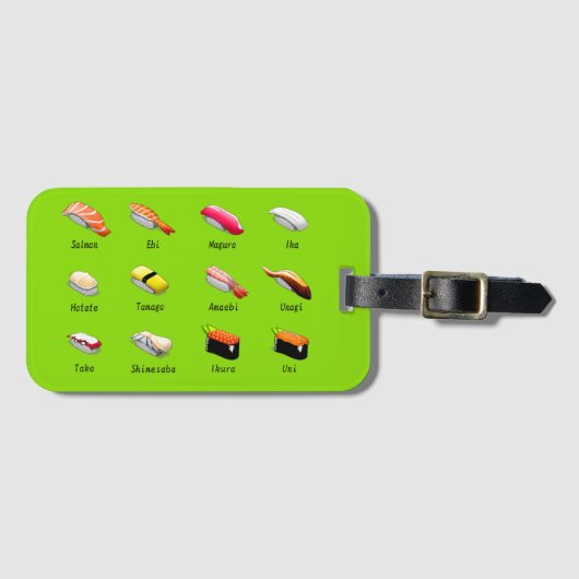 Wasabi Sushi Japanisch niedliches Essen Gepäckanhänger (Vorderseite (Horizontal))