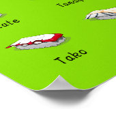 Wasabi Sushi Japanisch niedliches Essen Poster (Ecke)