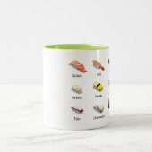 Wasabi Sushi Japanisch niedliches Essen Zweifarbige Tasse (Mittel)