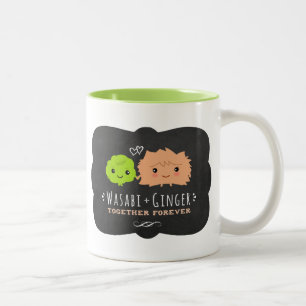 Wasabi und Ginger Together Forever Kawaii Niedlich Zweifarbige Tasse
