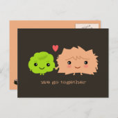 Wasabi und Ingwer gehen zusammen - Kawaii Entwurf Postkarte (Vorne/Hinten)