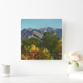 Wasatch Mountain Autumn In Utah Quadratische Wanduhr (Zuhause)
