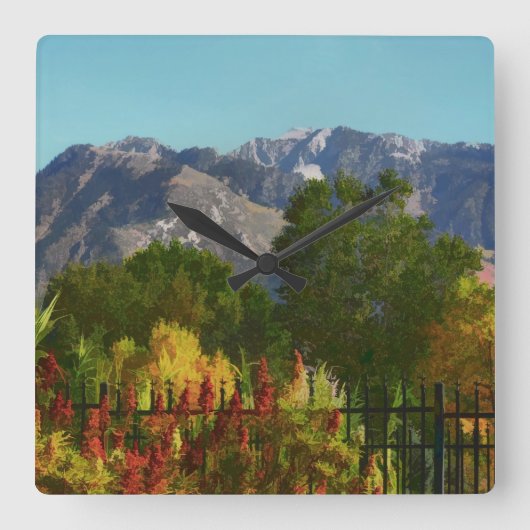 Wasatch Mountain Autumn In Utah Quadratische Wanduhr (Vorderseite)