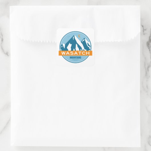Wasatch Mountains Utah Quadratischer Aufkleber (Tasche)