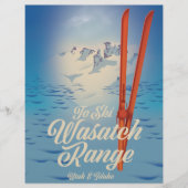 Wasatch Range Utah & Idaho Skiposter Briefbogen (Vorderseite)
