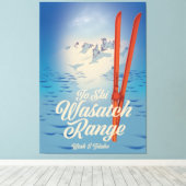 Wasatch Range Utah & Idaho Skiposter Leinwanddruck (Insitu (Holzboden))