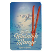 Wasatch Range Utah & Idaho Skiposter Magnet (Vertikal)