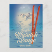 Wasatch Range Utah & Idaho Skiposter Postkarte (Vorderseite)