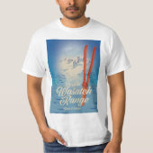 Wasatch Range Utah & Idaho Skiposter T-Shirt (Vorderseite)