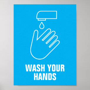 Wasch dir deine Hände signieren benutzerdefinierte Poster