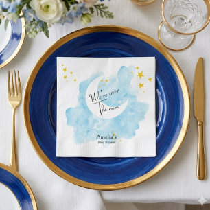 Wasch-Watercolor-Über-den-Mond-Baby-Party Serviette