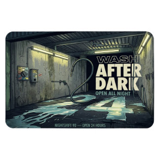Waschanlage After Dark Retro Auto Waschanlage 4x6  Magnet