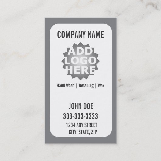 Waschanlageloyalitäts-Visitenkarte Treuekarte (Vorderseite)