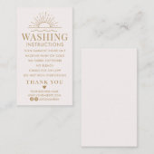 Waschanleitung Kleidung Shirt Pflege mit Sonne Visitenkarte (Vorne/Hinten)