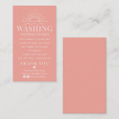 Waschanleitung Kleidung Shirt Pflege mit Sonne Visitenkarte (Vorne/Hinten)