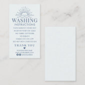 Waschanleitung Kleidung Shirt Pflege mit Sonne Visitenkarte (Vorne/Hinten)
