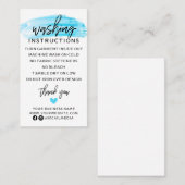 Waschanleitung Kleidung Shirt Pflege Visitenkarte (Vorne/Hinten)