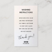 Waschanleitung Visitenkarte (Vorderseite)