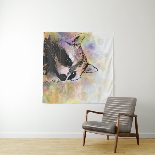 Waschbär 23 wandteppich (Beispiel (Horizontal))