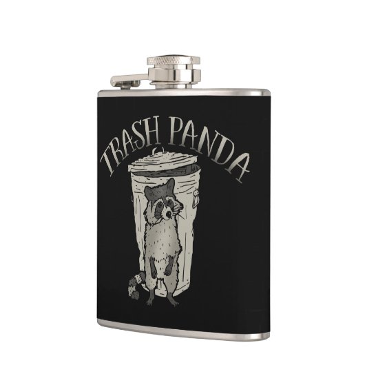 Waschbär-Abfall-Panda Flachmann (Links)