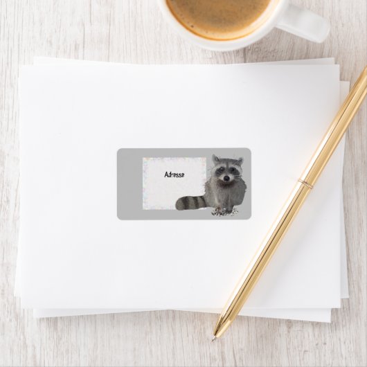 Waschbär Adressaufkleber (Insitu)