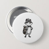 Waschbär als Bräutigam mit Krawatte Button (Vorne & Hinten)