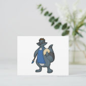 Waschbär als Maler mit Pinsel Postkarte (Stehend Vorderseite)