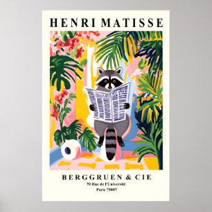 Waschbär auf einem Toiletten-Druck - Badezimmer im Poster