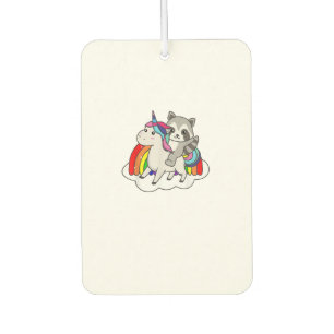Waschbär auf Einhorn Regenbogen Tiere Süße Einhörn Autolufterfrischer
