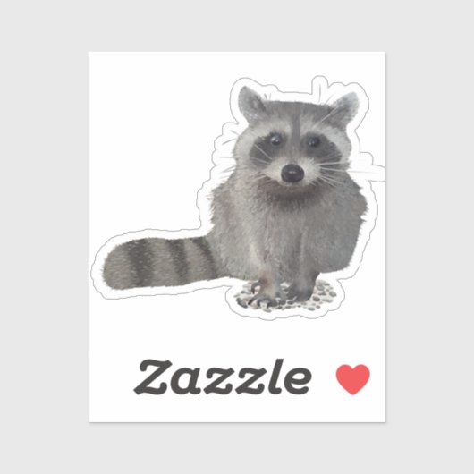 Waschbär  aufkleber (Blatt)