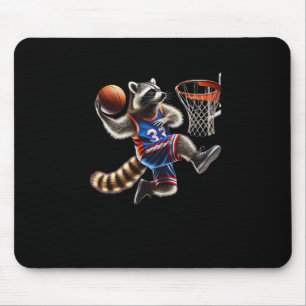 Waschbär-Basketball-Dunk-Art - Spaß-Sport-Tier-Ill Mousepad