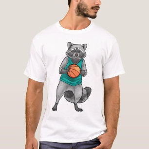 Waschbär Basketballspieler Basketball Sport T-Shirt