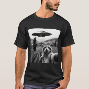 Waschbär Bigfoot Selfie Ufo Lustiger Waschbär Alie T-Shirt