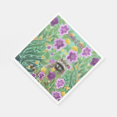 Waschbär Blumen Sommer Serviette (Ecke)