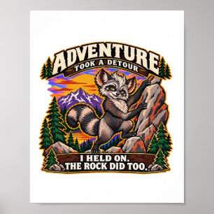 Waschbär Bouldering Felsenkletter-Abenteuer Poster