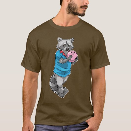Waschbär Bowling Bowlingkugel T-Shirt (Vorderseite)