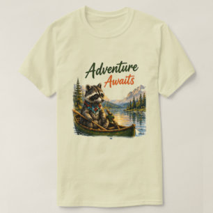 Waschbär-Camping Abenteuer warten draußen T-Shirt