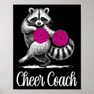 Waschbär Cheer Coach Lustiger Cheerleader Cheerlea Poster